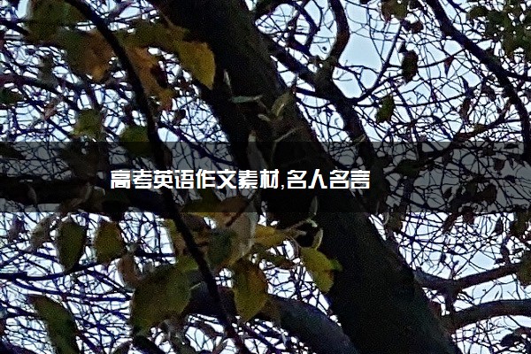 高考英语作文素材，名人名言