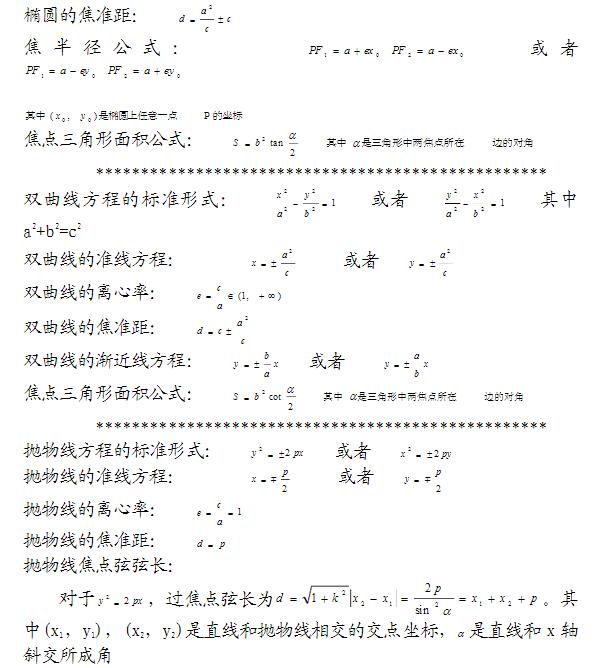 高考数学必须掌握的公式汇总(二)