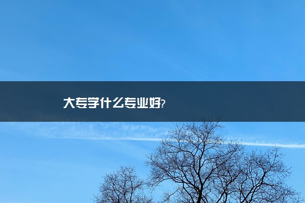 大专学什么专业好?