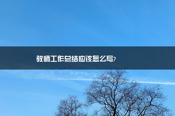 教师工作总结应该怎么写?