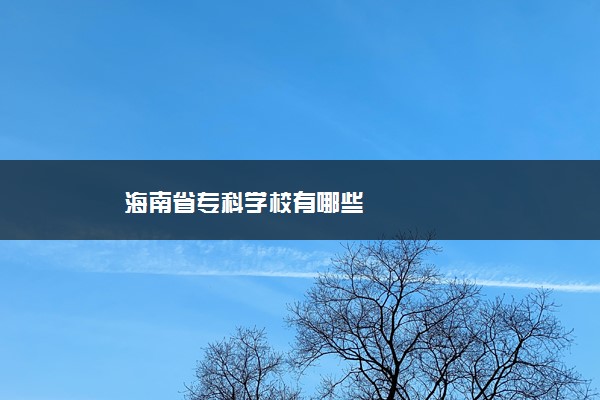 海南省专科学校有哪些