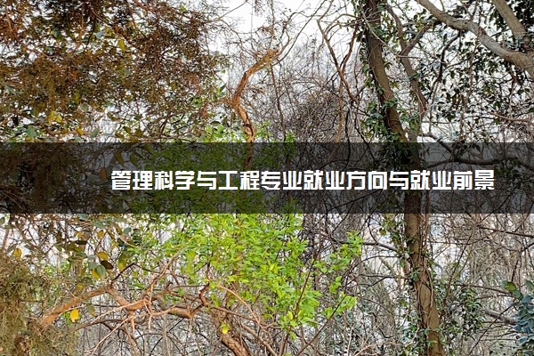 管理科学与工程专业就业方向与就业前景