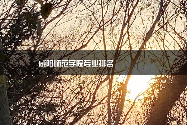 咸阳师范学院专业排名