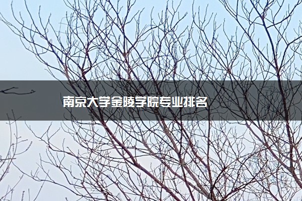 南京大学金陵学院专业排名