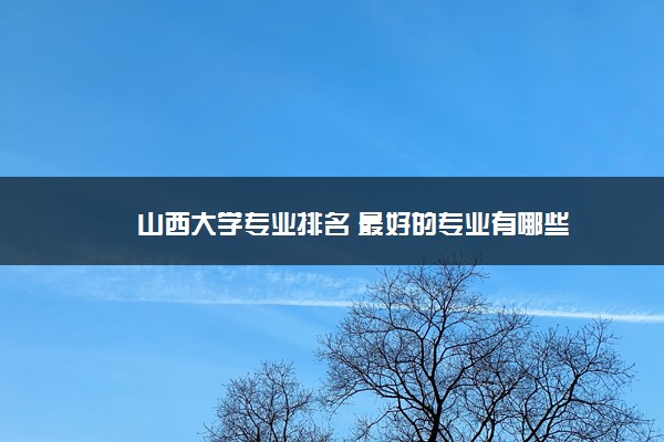 山西大学专业排名 最好的专业有哪些