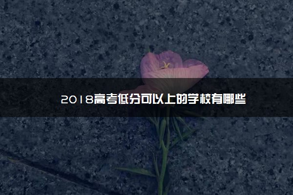 2018高考低分可以上的学校有哪些