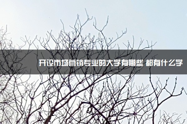 开设市场营销专业的大学有哪些 都有什么学校