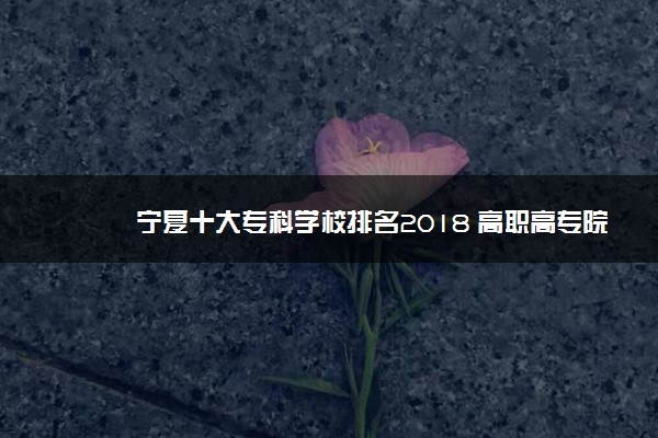 宁夏十大专科学校排名2018 高职高专院校排名前十