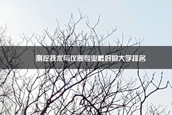 测控技术与仪器专业最好的大学排名