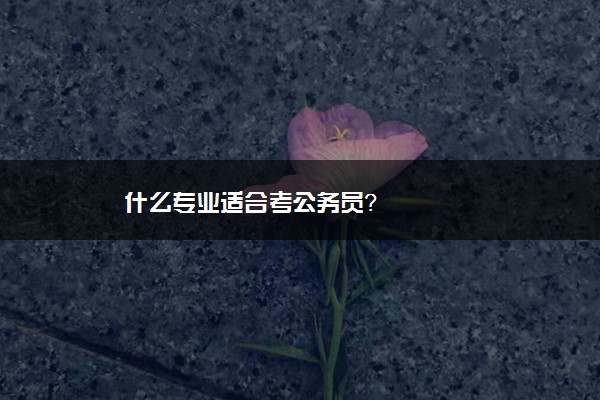 什么专业适合考公务员？