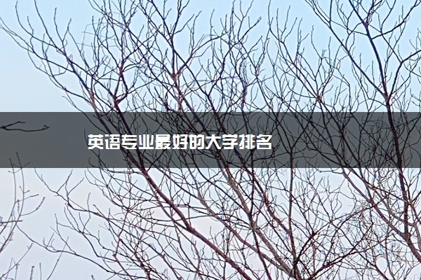 英语专业最好的大学排名