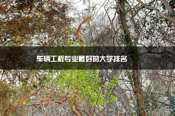 车辆工程专业最好的大学排名