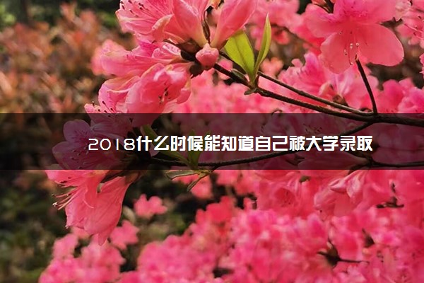 2018什么时候能知道自己被大学录取