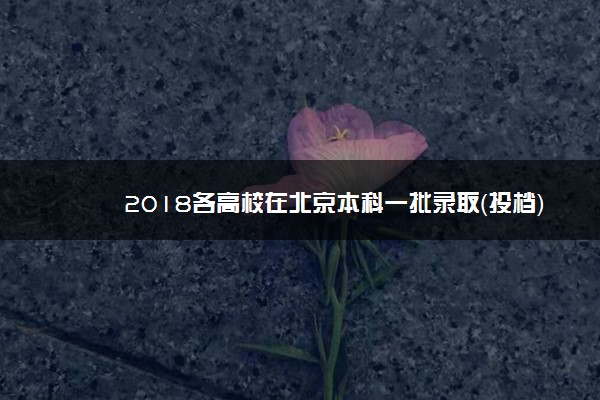 2018各高校在北京本科一批录取（投档）分数线