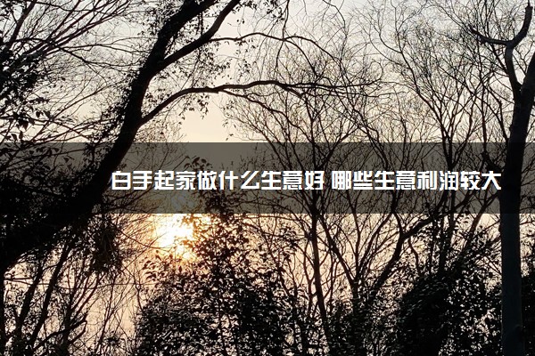 白手起家做什么生意好 哪些生意利润较大