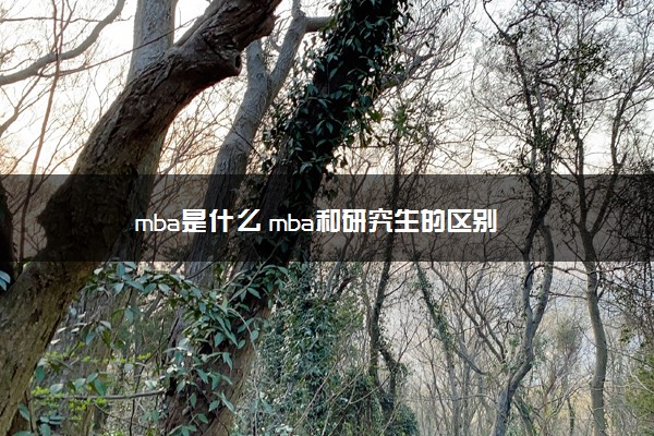 mba是什么 mba和研究生的区别