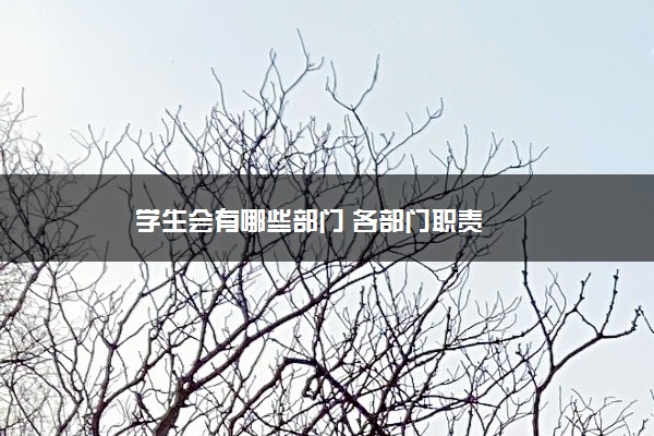 学生会有哪些部门 各部门职责