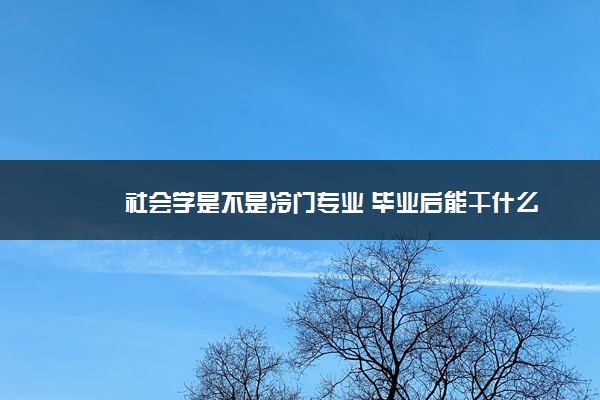 社会学是不是冷门专业 毕业后能干什么