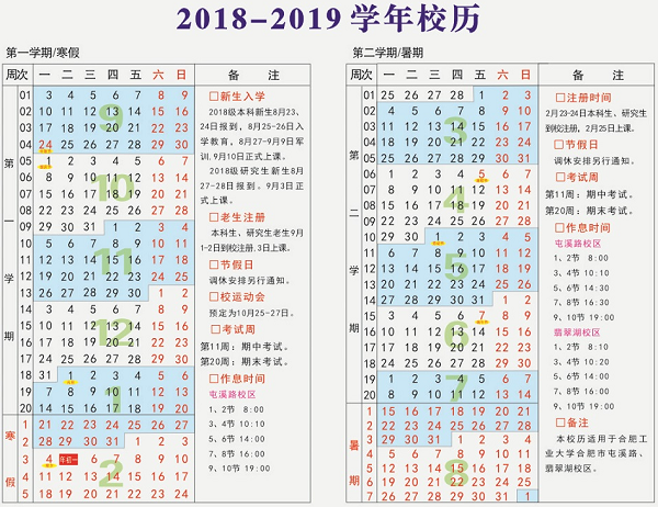 2019安徽各大学寒假放假时间安排