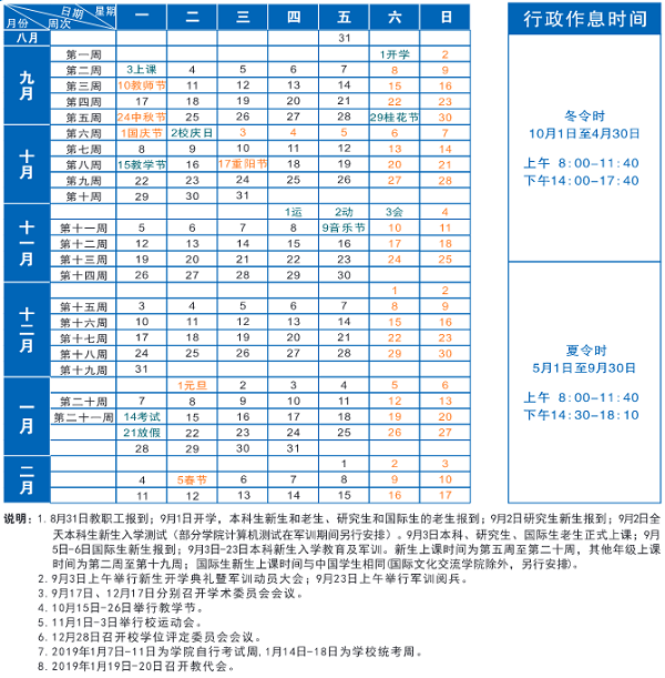 2019湖北各大学寒假放假时间安排