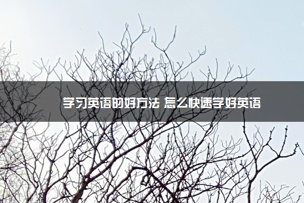 学习英语的好方法 怎么快速学好英语