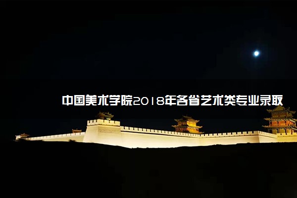 中国美术学院2018年各省艺术类专业录取分数线