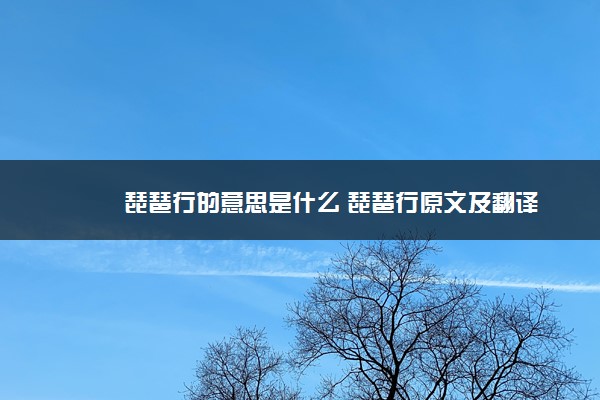 琵琶行的意思是什么 琵琶行原文及翻译