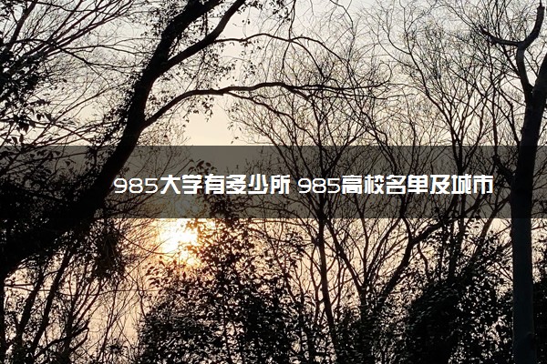 985大学有多少所 985高校名单及城市