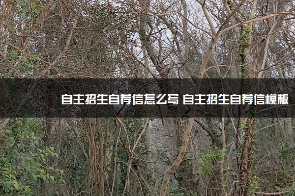 自主招生自荐信怎么写 自主招生自荐信模板及范文