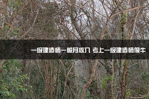 一级建造师一般月收入 考上一级建造师很牛吗