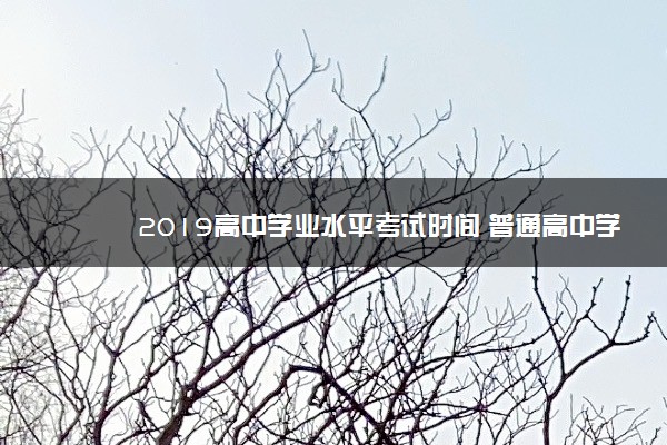 2019高中学业水平考试时间 普通高中学业水平什么时候考试