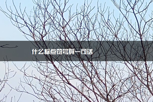 什么标点符号算一句话