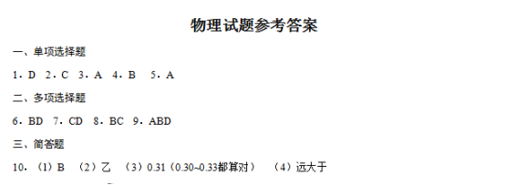 2019江苏高考物理试题及答案【word真题试卷】