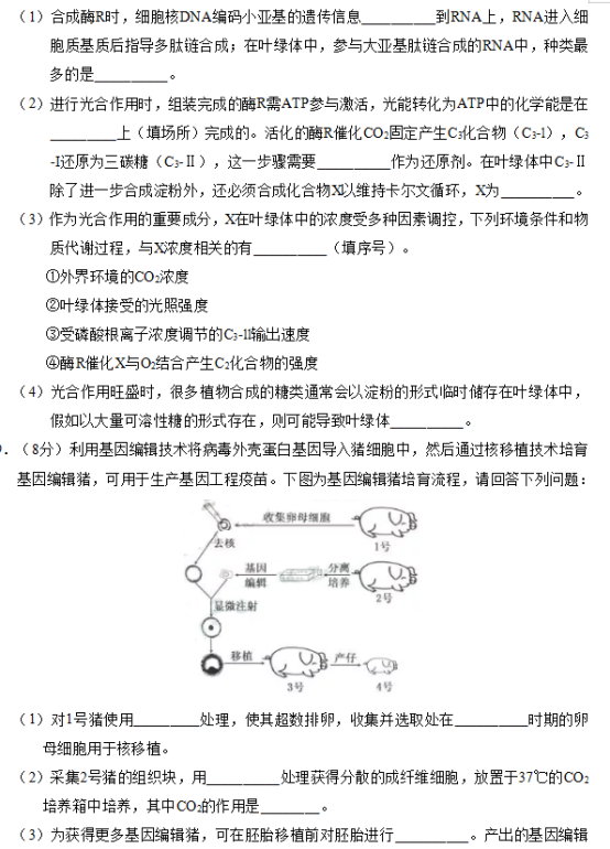 2019江苏高考生物试题（word精校版）