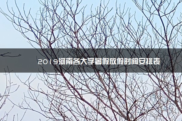 2019河南各大学暑假放假时间安排表