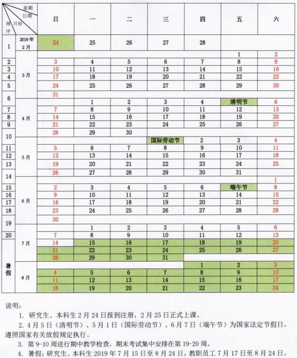 2019海南各大学暑假放假时间安排表