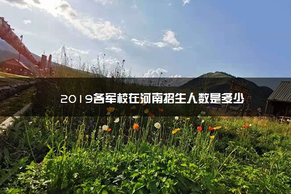 2019各军校在河南招生人数是多少