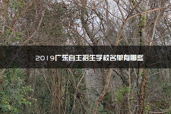 2019广东自主招生学校名单有哪些