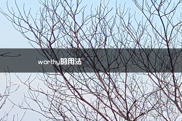 worthy的用法