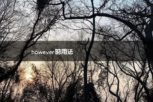 however的用法