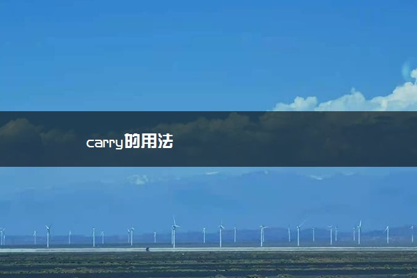 carry的用法