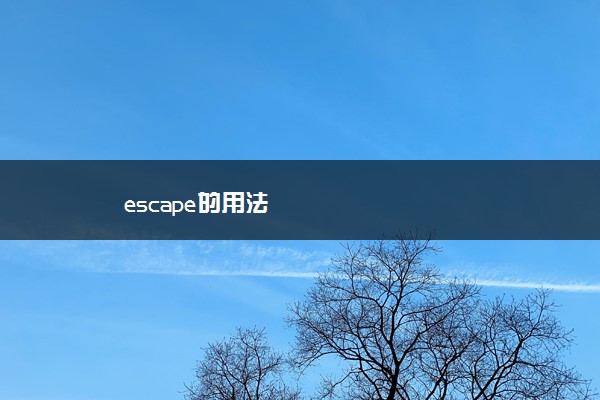 escape的用法