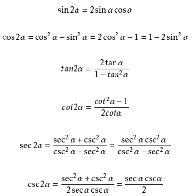 二倍角公式及半角公式有哪些