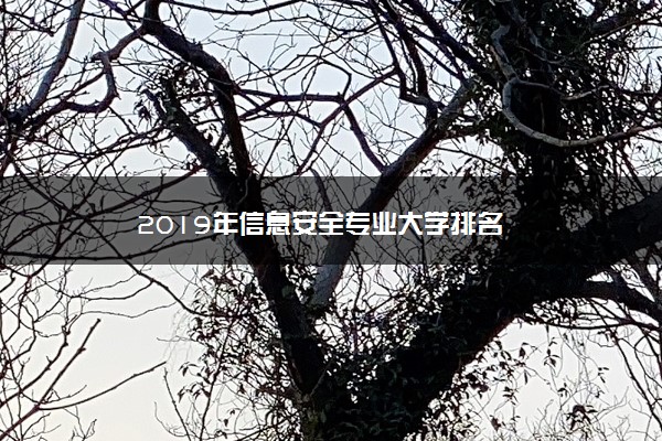 2019年信息安全专业大学排名