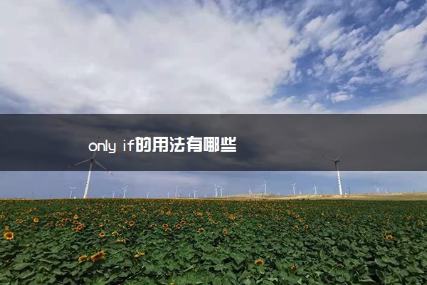 only if的用法有哪些