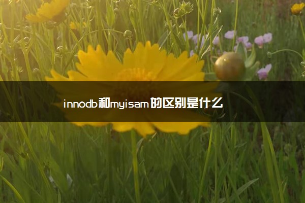 innodb和myisam的区别是什么