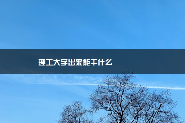 理工大学出来能干什么