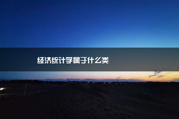 经济统计学属于什么类