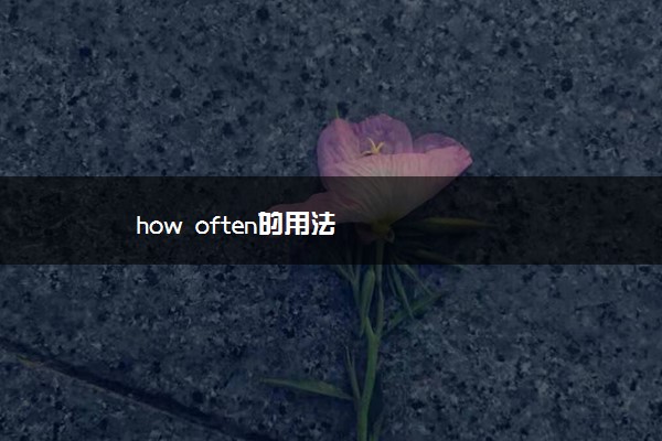 how often的用法