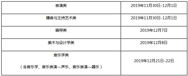 2020上海艺术类专业统考考试时间公布